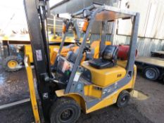 TCM18 GAS POWERED FORKLIFT TRUCK, TRIPLE MAST, SIDE SHIFT. 10226 RC HRS, YEAR 2003. NISSAN ENGINE. W