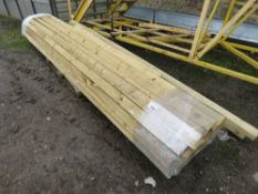 PALLET OF TRIANGLE PROFILED FENCING RAILS @ 12FT APPROX. PLUS SOME OTHER CONSTRUCTION TIMBERS. THIS