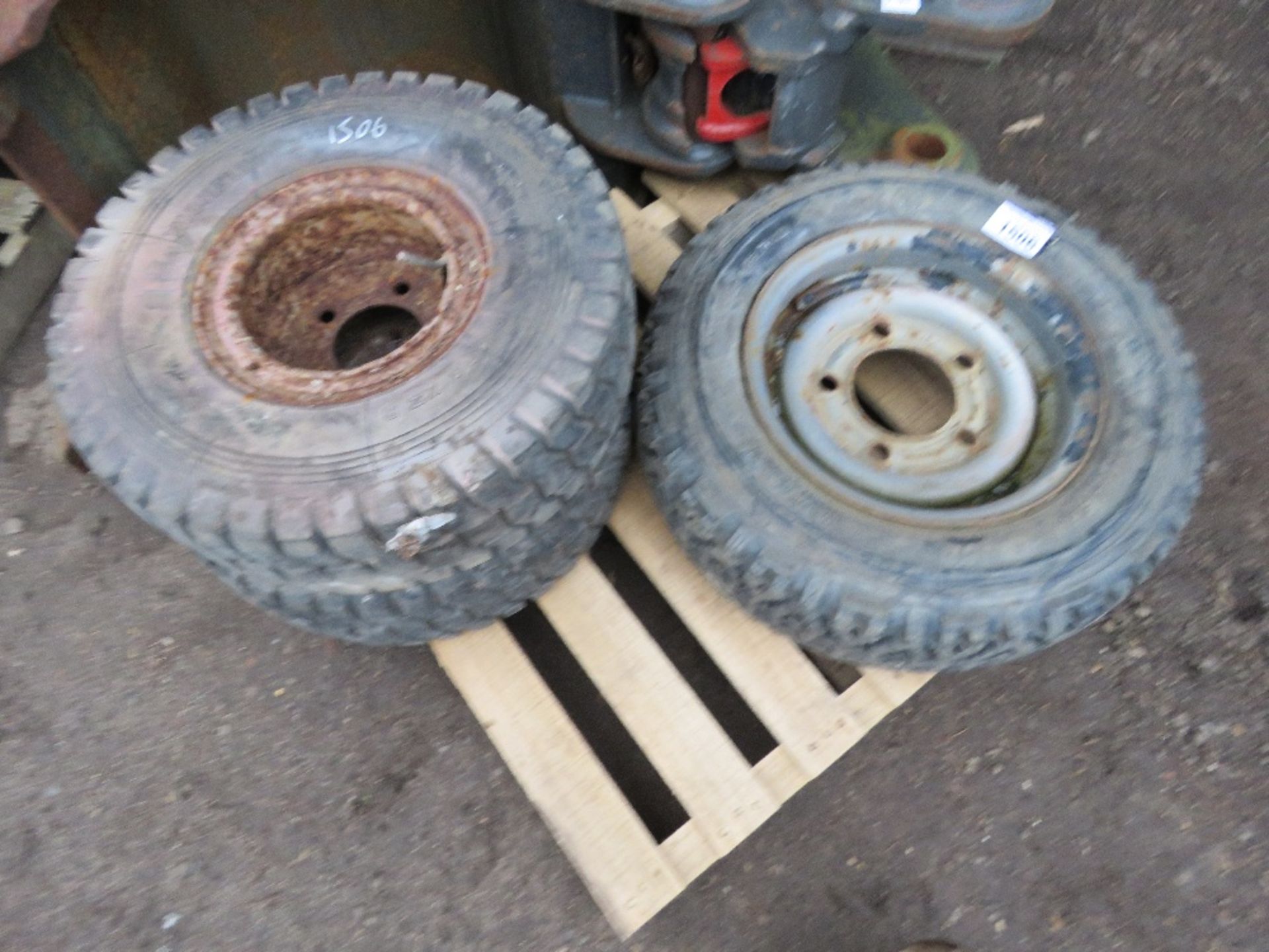 3 X TRAILER WHEELS AND TYRES.