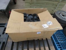 LARGE BOX OF RUBBER END PIPE CAPS, 120MM DIAMETER APPROX. NO VAT CHARGED ON THE HAMMER PRICE OF THIS