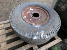 2 X JCB FORKLIFT REAR WHEELS, 6 STUD CENTRES.