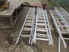 2 X DOUBLE LADDERS PLUS SOME LADDER SECTIONS. THIS LOT IS SOLD UNDER THE AUCTIONEERS MARGIN SCHEME,