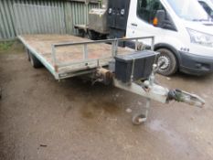 BATESON TWIN AXLED TILT BED TRAILER WITH FULL WIDTH RAMP, 2750KG RATED. 16FT X 6FT6" APPROX, YEAR 20
