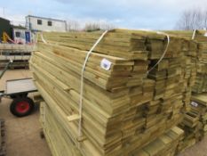 LARGE PACK OF PRESSURE TREATED FEATHER EDGE CLADDING BOARDS. 1.65M LENGTH X 10CM WIDTH APPROX.