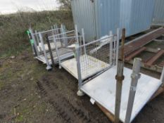 8 X STACKABLE METAL STILLAGES, WITH SOME SIDE MESH PARTS AS SHOWN. THIS LOT IS SOLD UNDER THE AUCTIO