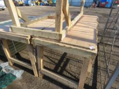 3 X LARGE WOODEN WORKSHOP BENCHES 8FT X 3FT APPROX.