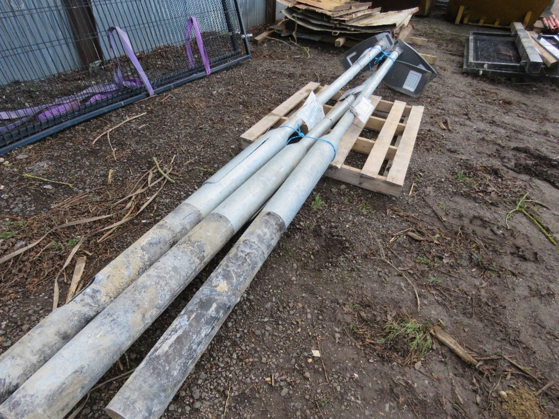 3 X LED TOPPED STREET LIGHT POLES, 12FT LENGTH APPROX. THIS LOT IS SOLD UNDER THE AUCTIONEERS MARGIN - Image 2 of 3