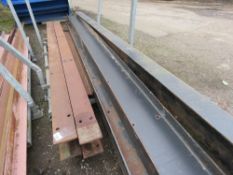 STILLAGE CONTAINING 7NO HEAVY DUTY RSJ STEELS, 7FT -16FT LENGTH APPROX.