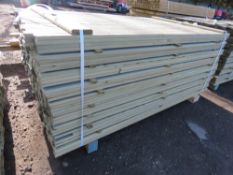 LARGE PACK OF PRESSURE TREATED VENETIAN CLADDING TIMBER SLATS. LENGTH 1.83M X 45MM WIDTH X 17MM DEPT