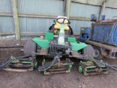 JOHN DEERE 3235B 5 GANG CYLINDER MOWER, YEAR 2001 APPROX. WHEN TESTED WAS SEEN TO RUN, DRIVE AND MOW