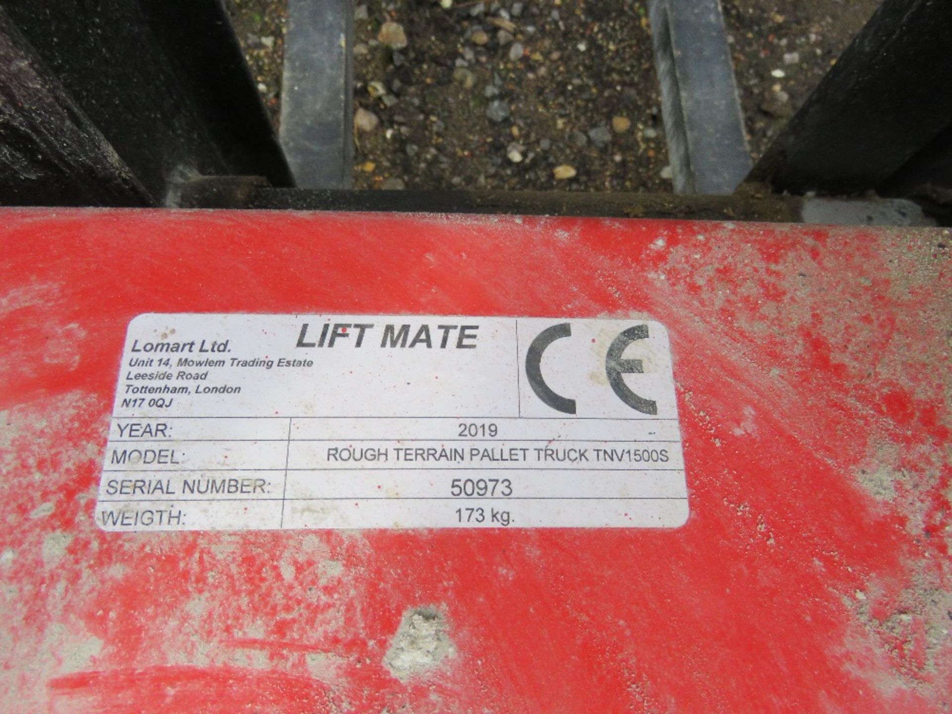 LIFTMATE ROUGH TERRAIN PALLET TRUCK, YEAR 2019. WHEN TESTED WAS SEEN TO LIFT AND LOWER, SOURCED FROM - Image 4 of 4