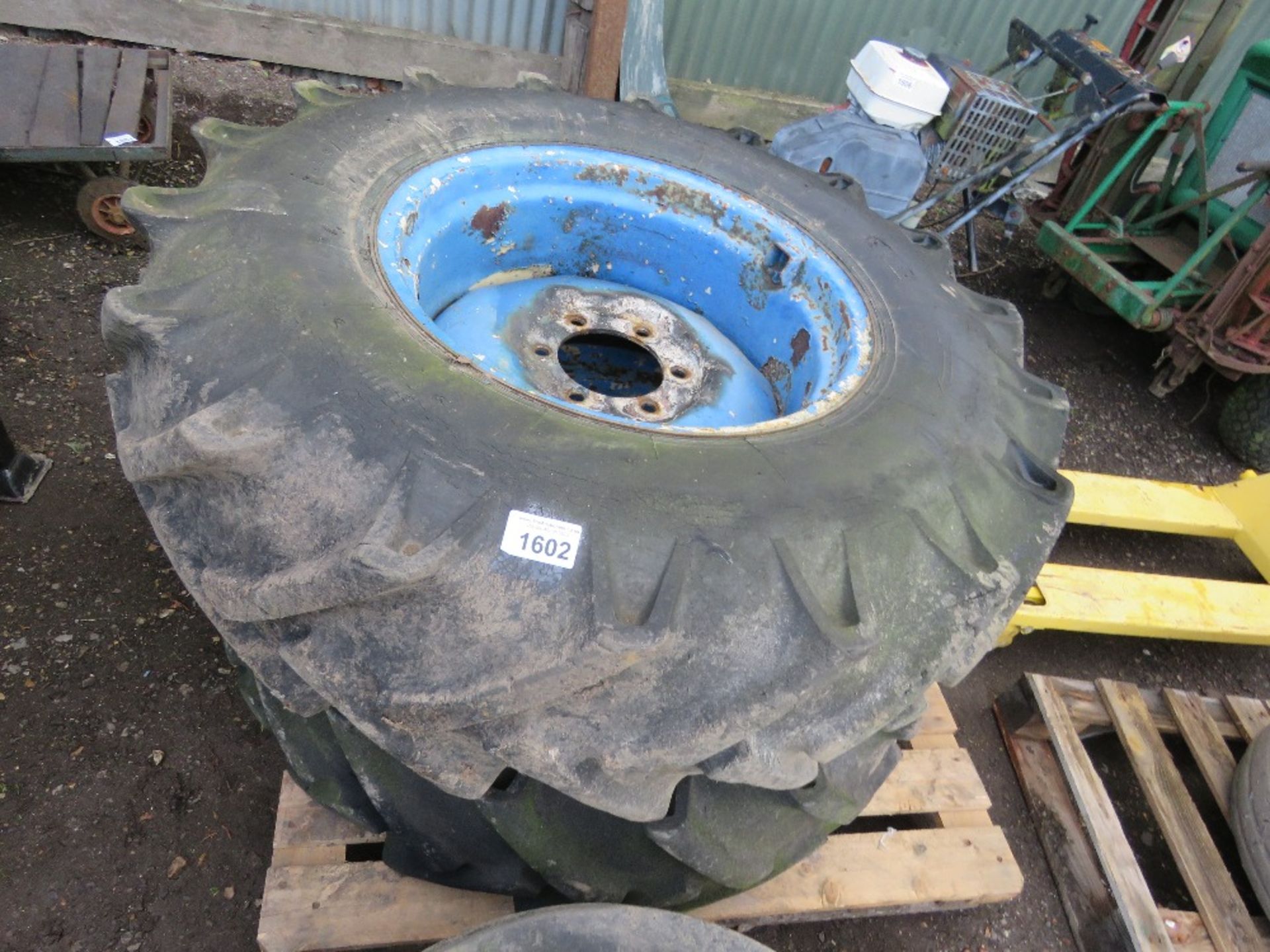 2 X AGRICULTURAL WHEELS AND TYRES: 14.9.13-24. THIS LOT IS SOLD UNDER THE AUCTIONEERS MARGIN SCHEME,