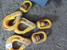 3 X 6TONNE RATED LIFTING HOOKS, APPEAR UNUSED., SOURCED FROM DEPOT CLEARANCE.