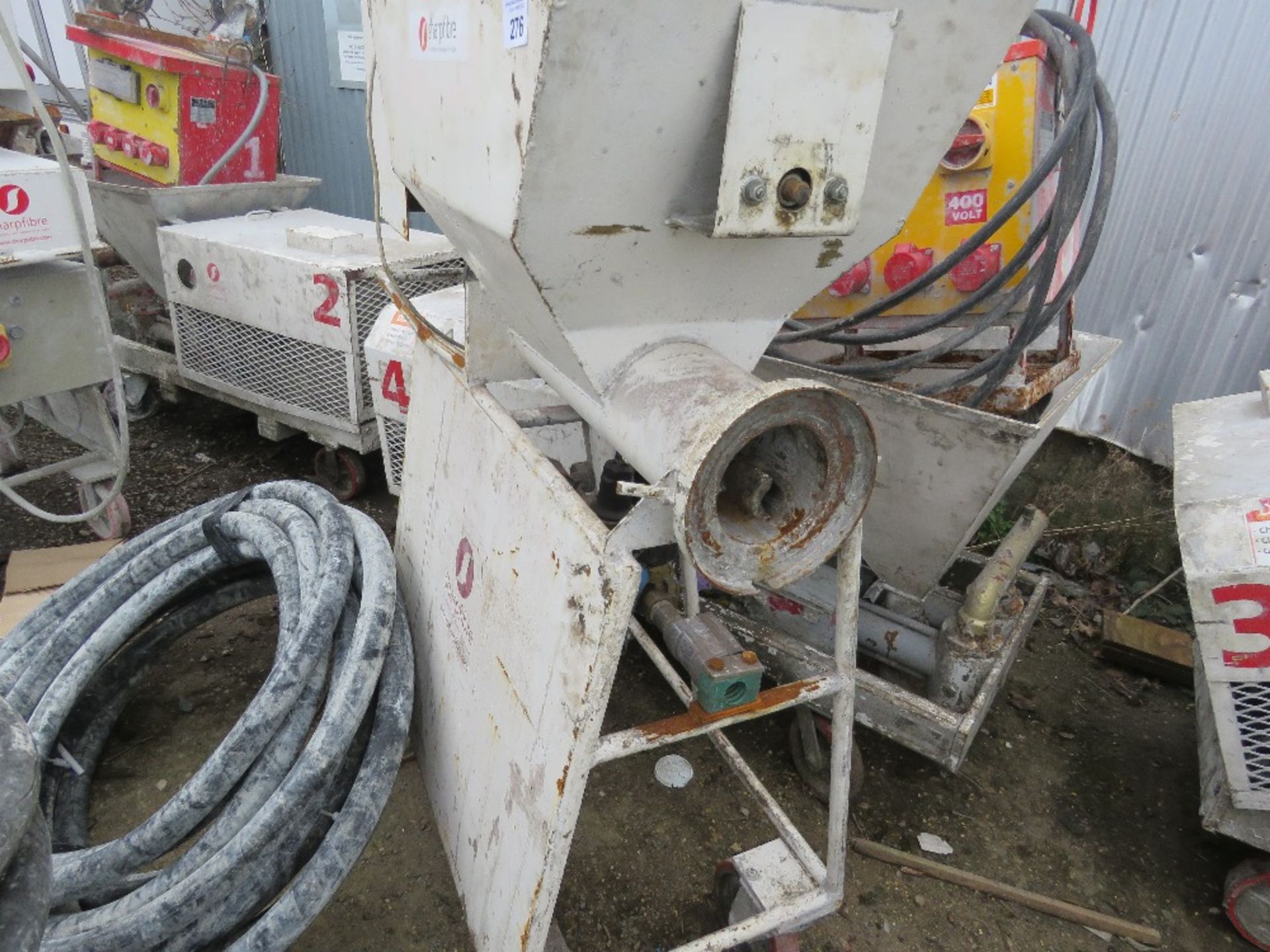 SUN CONSTRUCTION INC 320E TYPE SCREED / MORTAR / RENDER PUMP SYSTEM WITH FIBRE HOPPER, LINKING AUGER - Image 13 of 13