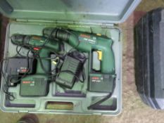 BOSCH TWIN BATTERY DRILL SET IN A CASE. (REF:472.10.21)