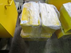 4 X YELLOW METAL TOOL BOXES, UNUSED.