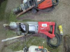 MILWAUKEE HEAVY DUTY BREAKER DRILL WITH BITS, 110VOLT POWERED. NO VAT CHARGED ON THE HAMMER PRICE OF