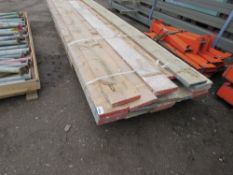 PACK OF ASSORTED SCAFFOLD TYPE BOARDS, 6FT - 13FT LENGTH APPROX. THIS LOT IS SOLD UNDER THE AUCTIONE