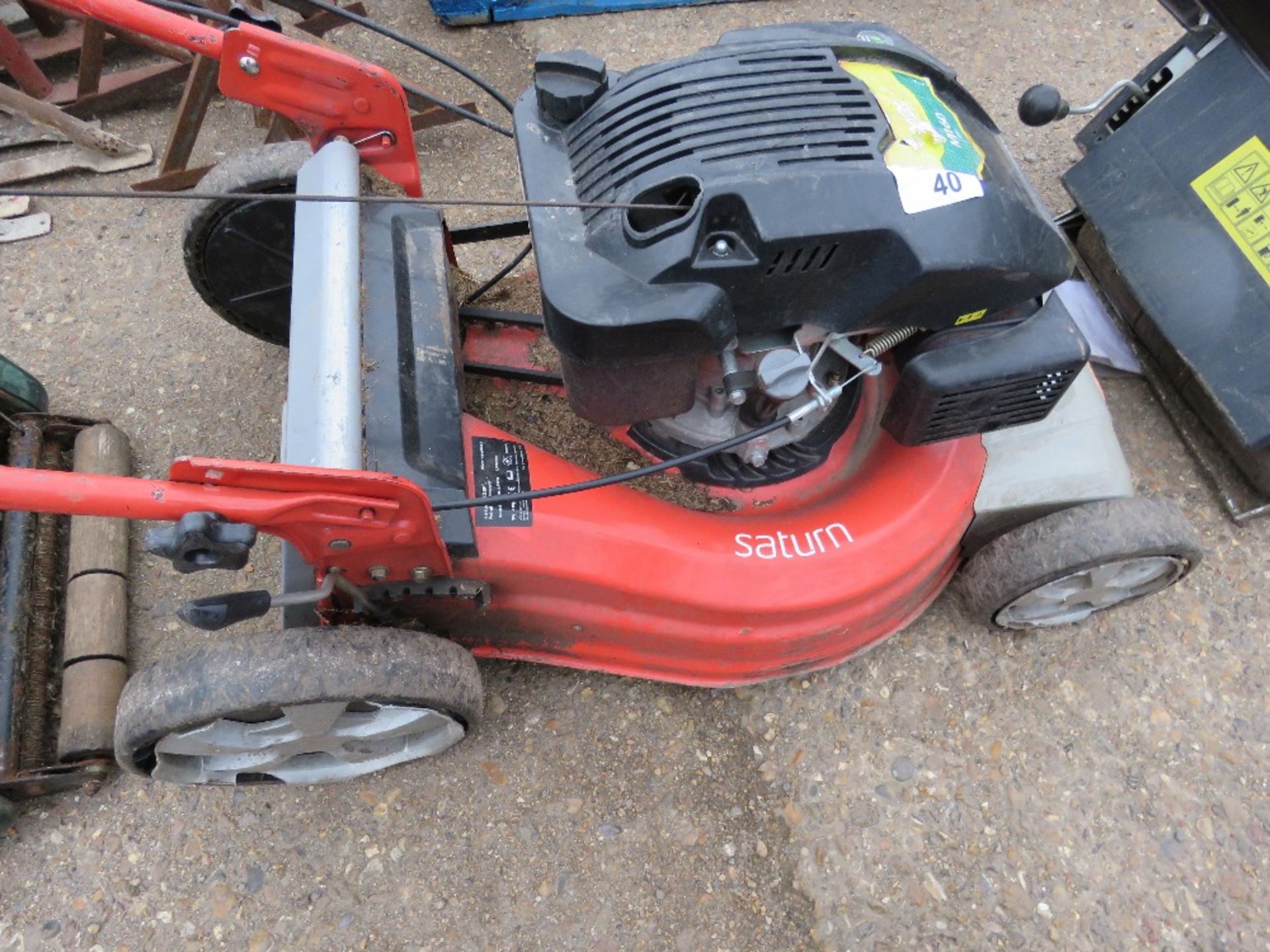 SATURN PETROL ENGINED MOWER. NO VAT ON THE HAMMER PRICE OF THIS ITEM.