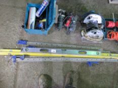 3 X SPIRIT LEVELS PLUS F CLAMP PARTS. SOURCED FROM COMPANY LIQUIDATION. THIS LOT IS SOLD UNDER THE