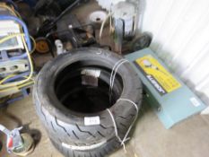 3 X MIXED SIZED MOTORBIKE TYRES, SOURCED FROM COMPANY LIQUIDATION. THIS LOT IS SOLD UNDER THE AUCTIO