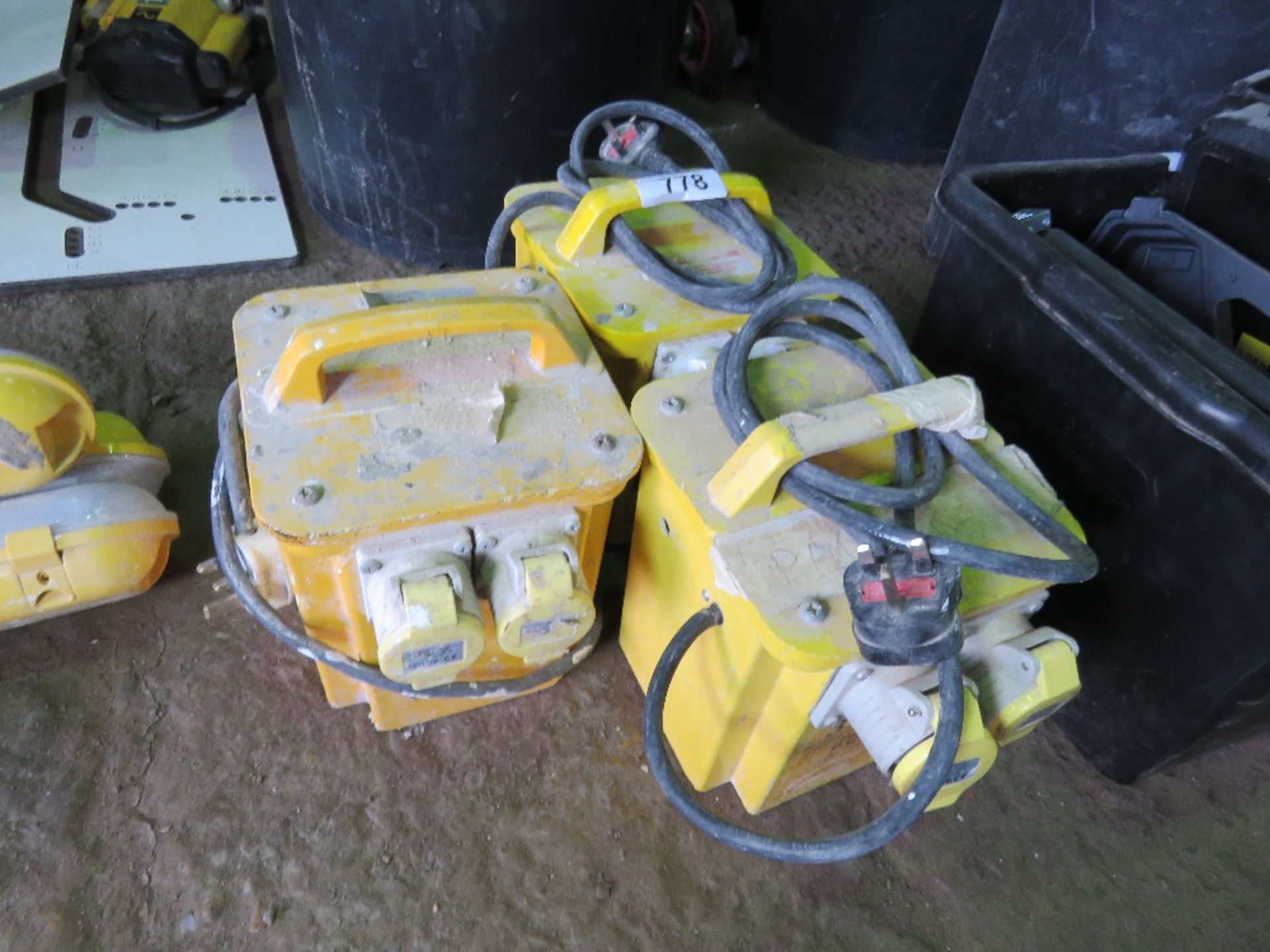 3 X 110VOLT TRANSFORMERS. SOURCED FROM COMPANY LIQUIDATION. THIS LOT IS SOLD UNDER THE AUCTIONEERS