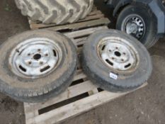 2 X TRANSIT TYPE WHEELS AND TYRES 215/75R16 SIZE.