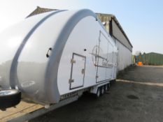 2021 WOODFORD GALAXY TRIAXLED FULLY ENCLOSED CAR TRANSPORTER TRAILER, 20FT LENGTH APPROX.