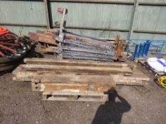 PALLET OF ASSORTED HEAVY DUTY TIMBERS, 5-10FT LENGTH APPROX. THIS LOT IS SOLD UNDER THE AUCTIONEERS