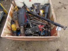 STILLAGE CONTAINING ASSORTED AIR BREAKERS, SCABBLERS, AIR TOOLS, POINTS ETC.