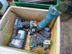 ASSORTED MAKITA BATTERY TOOLS.