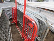 13 X METAL PEDESTRIAN / CROWD BARRIERS PLUS 2 X SAFETY GATES.