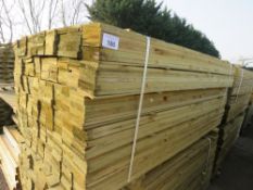 LARGE PACK OF PRESSURE TREATED FEATHER EDGE FENCE CLADDING BOARDS. 1.8M LENGTH X 100MM WIDTH APPROX.