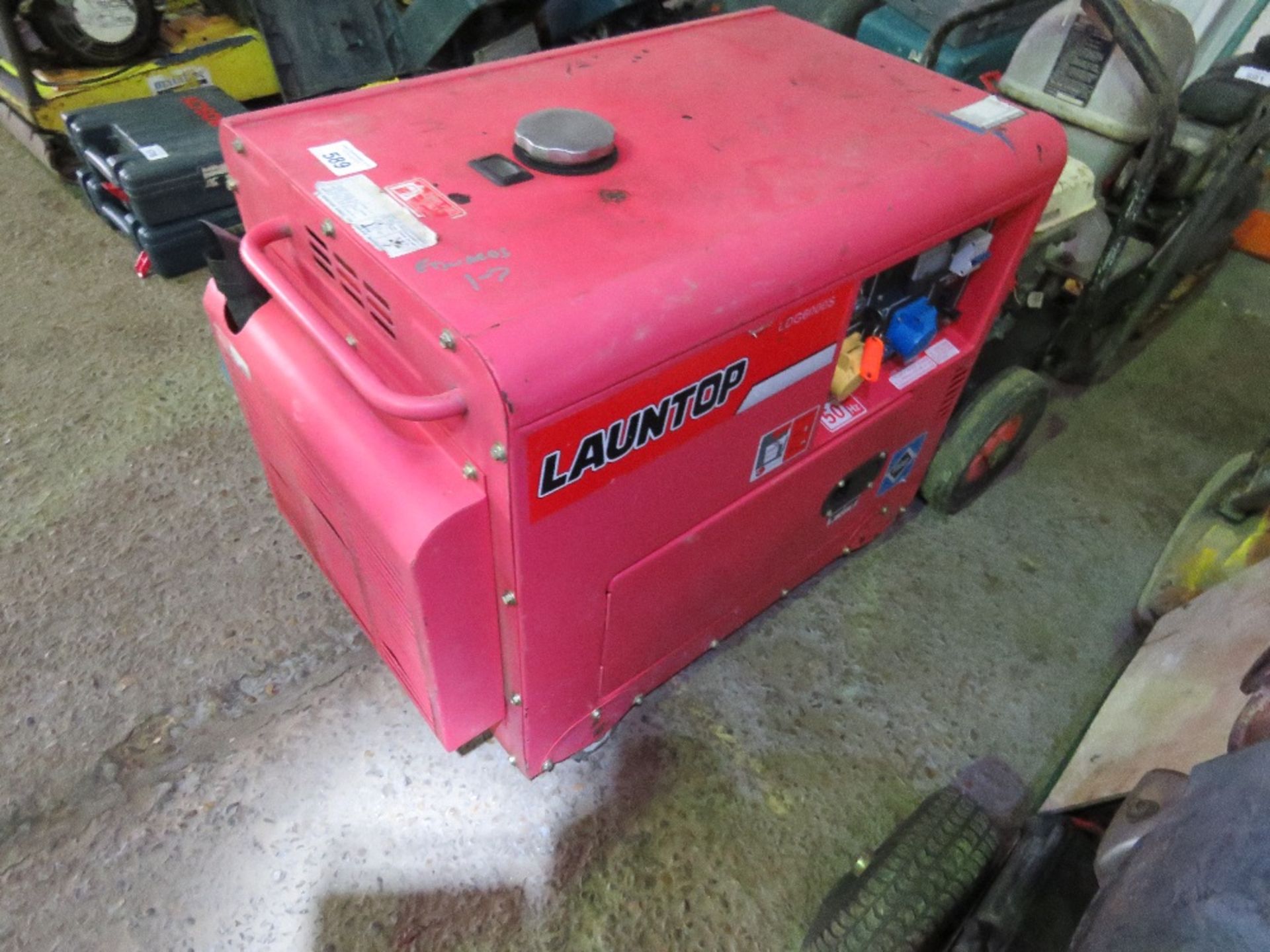 LAUNTOP DIESEL ENGINED WHEELED GENERATOR, 6KVA APPROX.