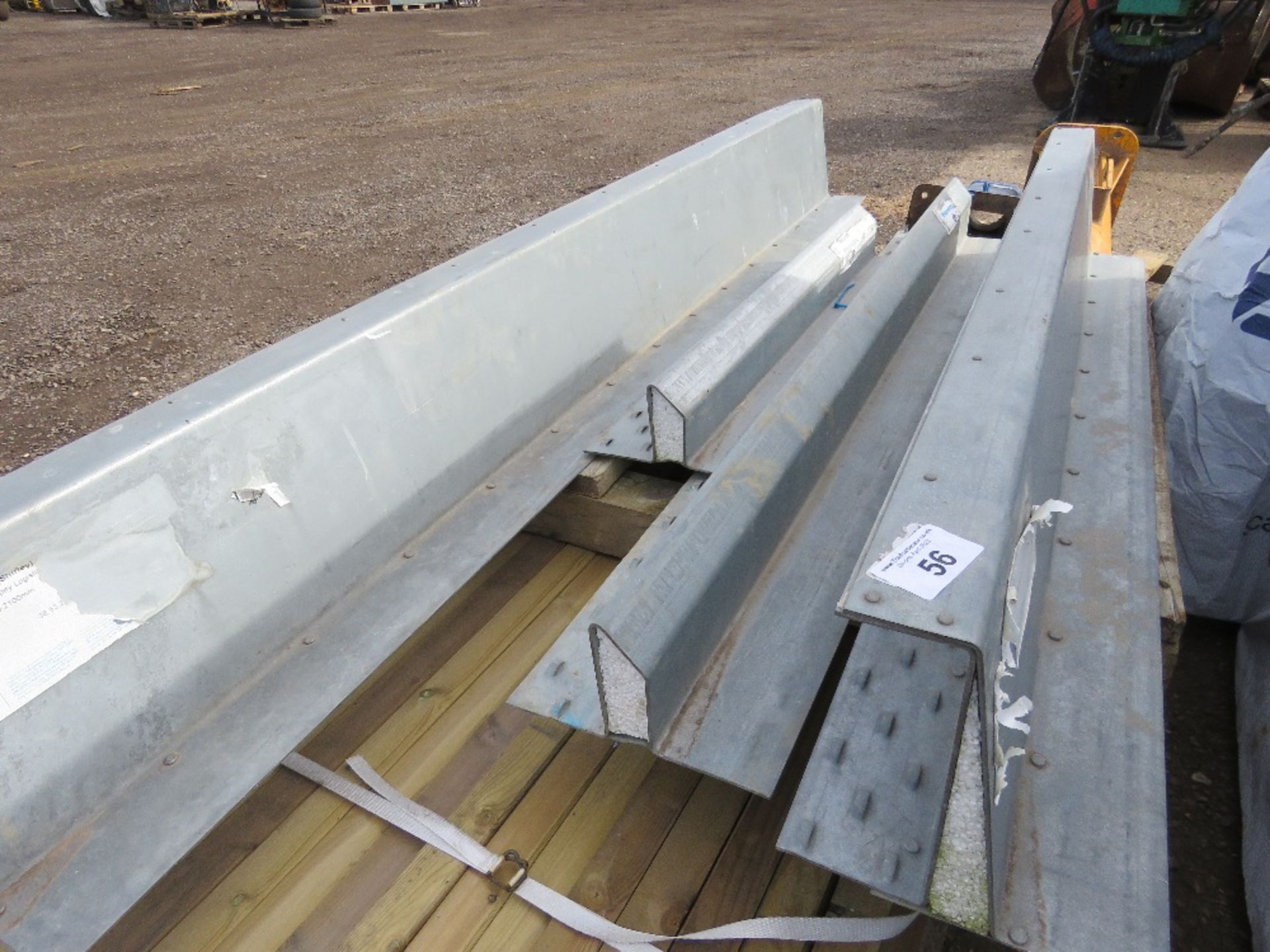 4 X GALVANISED LINTELS, 3FT - 7FT LENGTH APPROX AS SHOWN. THIS LOT IS SOLD UNDER THE AUCTIONEERS MAR