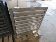 BETA SILVER COLOURED MULTI DRAWERED WORKSHOP / MECHANICS TOOL CABINET 68CM WIDE APPROX. KEYS, HANDLE