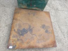STEEL ROAD PLATE, 4FT SQUARE APPROX.