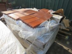 PALLET OF HARDWOOD DECKING SQUARES, INTERLOCKING, 30CM X 30CM APPROX. 25NO BOXES APPROX WITH 10 X SQ