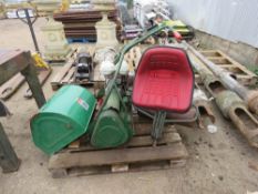 HONDA ENGINED CYLINDER MOWER WITH SEAT AND BOX.