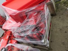 PALLET OF ASSORTED FIRE EXTINGUISHERS PLUS PLASTIC STANDS, APPROXIMATELY 30NO IN TOTAL.. SOURCED FRO