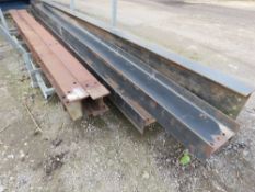 STILLAGE CONTAINING 7NO HEAVY DUTY RSJ STEELS, 7FT -16FT LENGTH APPROX.