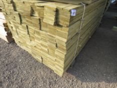LARGE PACK OF PRESSURE TREATED FEATHER EDGE FENCE CLADDING BOARDS. 1.8M LENGTH X 100MM WIDTH APPROX.