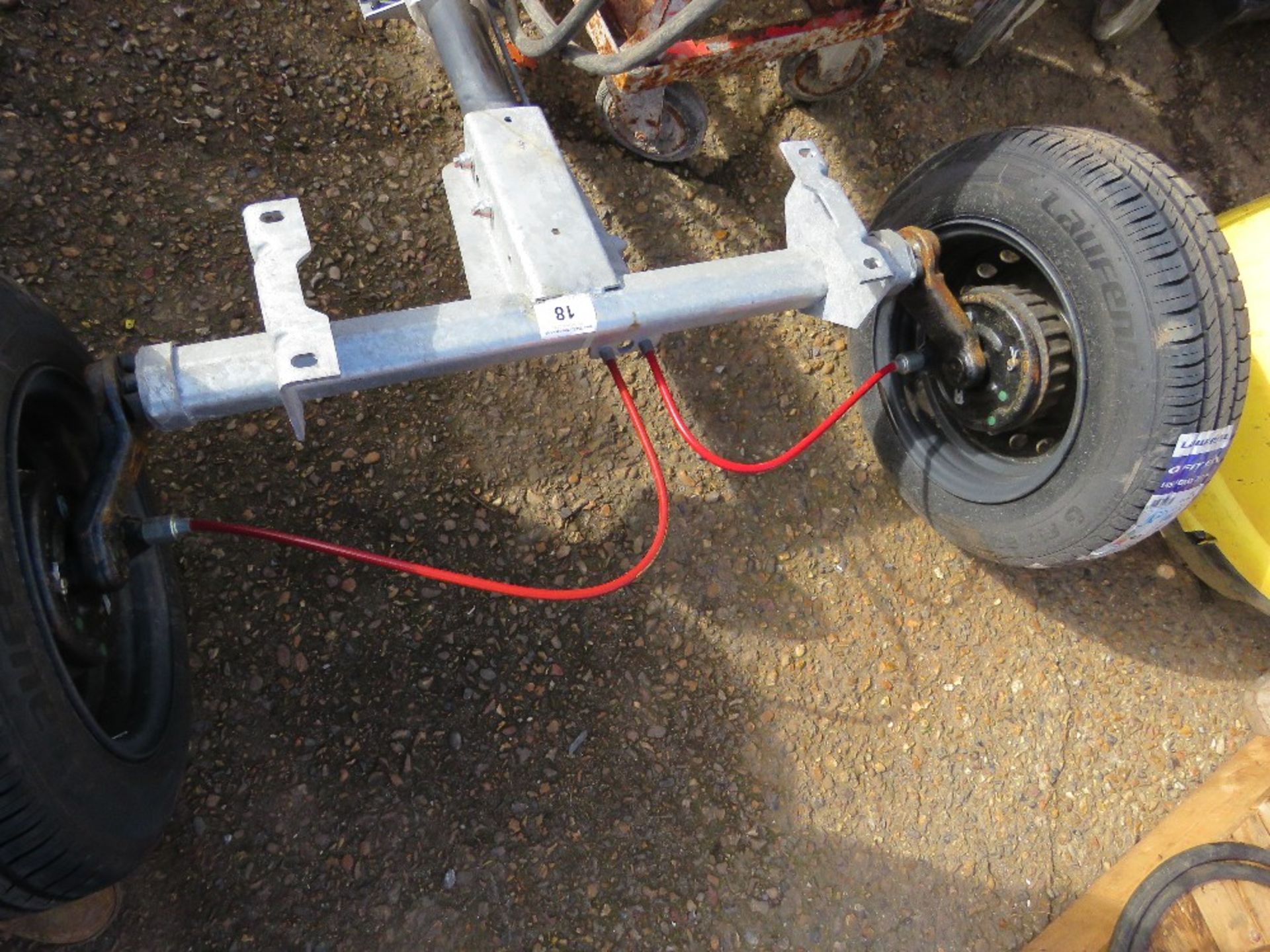 BRAKED TRAILER CHASSIS 4FT TOTAL WIDTH APPROX, UNUSED. - Image 3 of 3