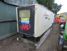 INGERSOLL RAND G200 SKID MOUNTED 200KVA RATED GENERATOR SET WITH JOHN DEERE ENGINE. WHEN TESTED WAS