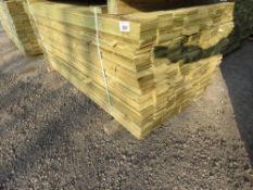 LARGE PACK OF PRESSURE TREATED FEATHER EDGE FENCE CLADDING BOARDS. 1.80M LENGTH X 100MM WIDTH APPROX
