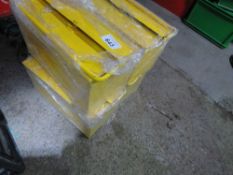 4 X METAL TOOL BOXES, YELLOW, UNUSED.