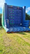 LARGE INFLATABLE CLIMBING WALL WITH 2 X 240VOLT POWERED BLOWERS.