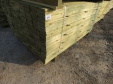 LARGE PACK OF PRESSURE TREATED FEATHER EDGE FENCE CLADDING BOARDS. 1.65M LENGTH X 100MM WIDTH APPROX