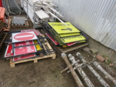 2 X PALLETS OF ASORTED ROAD SIGNS INCLUDING 4 X UNUSED DIVERSION SIGNS.