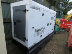 SDMO R110 SKID MOUNTED GENERATOR SET, 110KVA RATED OUTPUT, JOHN DEERE ENGINE. FROM VISUAL INSPECTION